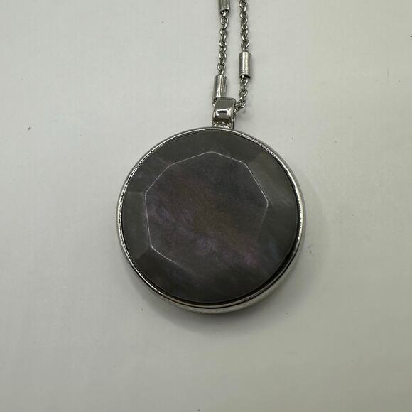 LOFT Silver Chain Purple White Necklace Costume Jewelry Modern Contemporary - Picture 6 of 7